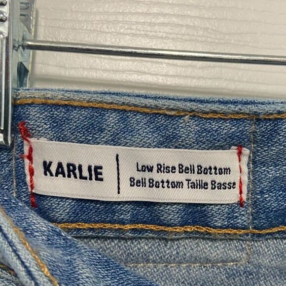 True Religion Jeans Womens Sz 27 Blue Denim‎ Karlie Low Rise Bell Bottom Crop - Picture 13 of 15